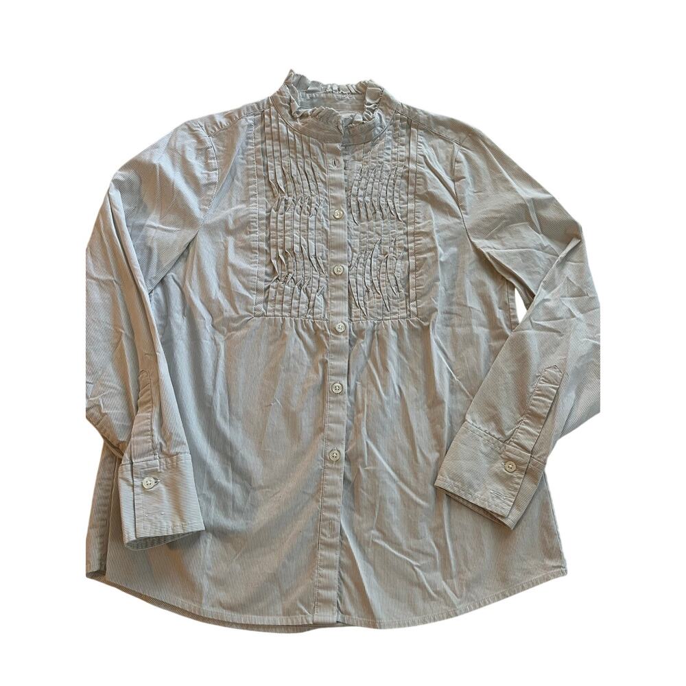 Banana Republic women’s blouse ruched button preppy office wear shirt size 8